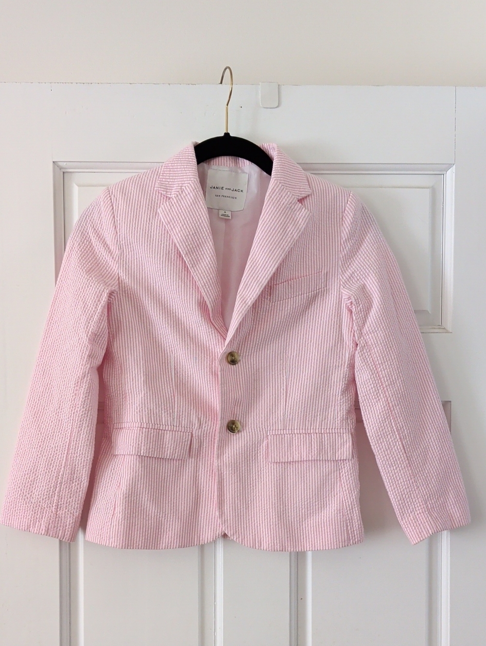 Janie and Jack Light Pink Seersucker Blazer